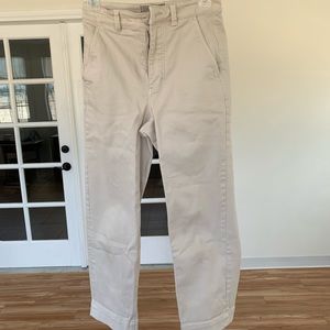 Beige Everlane high rise straight crop pants sz 2